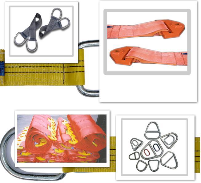 Aansluitmiddelen voor hijsbanden Onze hijsbanden kunnen uiteraard uitgevoerd worden met speciale aansluitmiddelen.