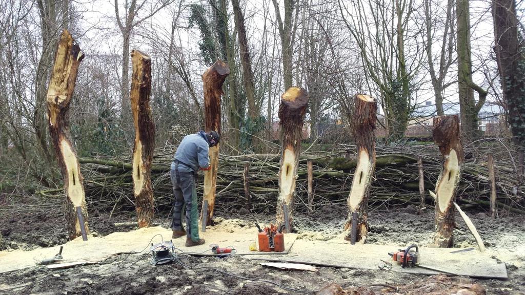 Realisatie boslokaal/verplaatsen moestuin: Zoals u weet bieden wij graag