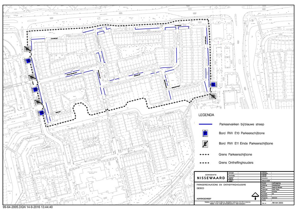 nummer 99-64-2003; Parkeerschijf-zone en ontheffinghoudersgebied