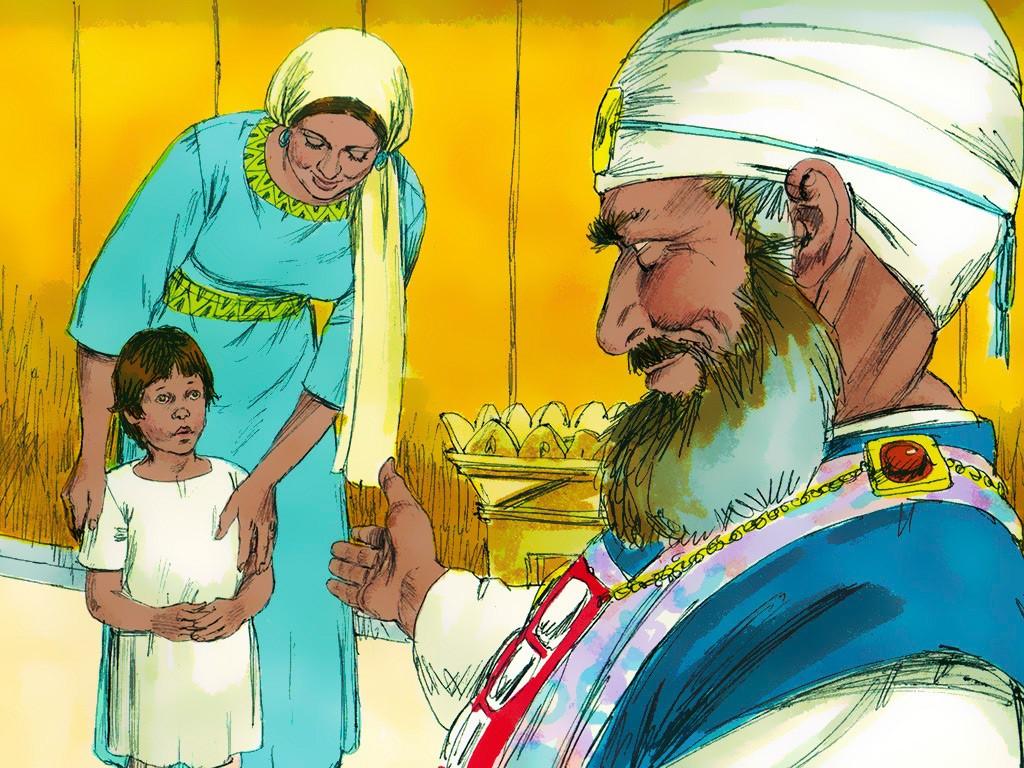 Wanneer ging Samuel met zijn moeder mee en wat was het offer dat toen gebracht werd?