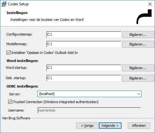 Update In dit scherm moeten een aantal directorypaden worden opgegeven: Configuratiemap: de locatie waar de configuratie-bestanden zijn op de Server. (ApplicationSettings.config en Kaartenbak.