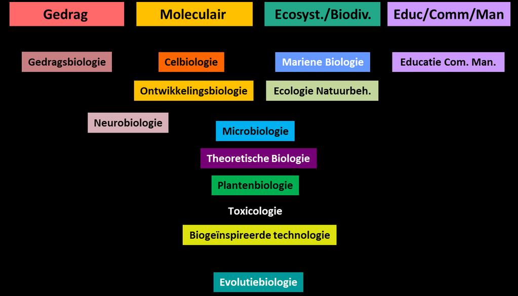 STUDIEPADEN BIOLOGIE De bachelor opleiding Biologie in Utrecht is een brede biologieopleiding die alle facetten van de biologie laat zien.