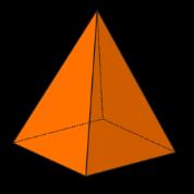 FIGUREN in 3D Piramide Grondvlak is een veelhoek Opstaande ribben komen in één punt (de