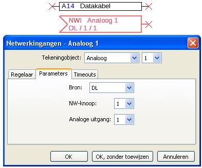 ongebruikte DL-ingang te worden gekozen.