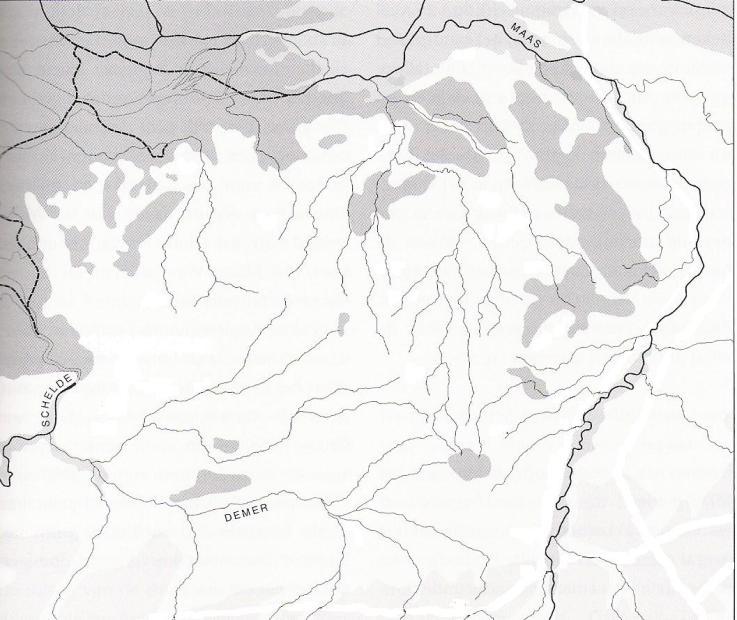 2. LANDSCHAP Het Maas-Demer-Scheldegebied is niet alleen een gebied dat begrensd wordt door de drie genoemde rivieren, geologisch gezien vormt dit gebied ook een eenheid (Slofstra, 1991: 133).