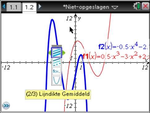 Ook kun je naar de grafiek van f en dan met /b naar het context-afhankelijke menu (vergelijkbaar met de rechtermuisknop in Windows).