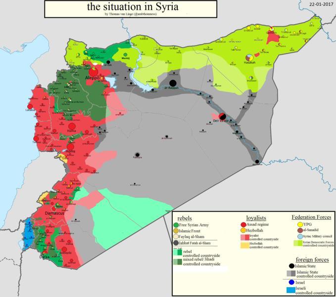 Syrië: van opstand naar burgeroorlog naar 'proxy war' Eerste conflictlaag: intern Protestbeweging vanaf eind januari 2011 Gewelddadige reactie door regime Vanaf april/mei 2011: ook gewapende acties