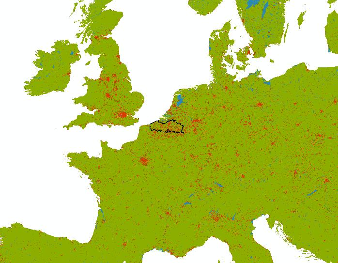 OPPERVLAKTE EUROPA Kaart: Kwantiteit open ruimte Europa 2,9 97,1 Cijfers: Kwantiteit open ruimte Europa BRONMATERIAAL Kaart CORINE Landcover Eigenaar Europese Unie European Environment Agency (EEA)