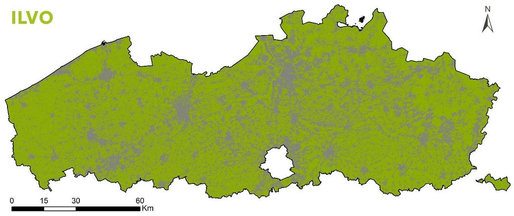 OPPERVLAKTE OPEN RUIMTE Kaart: Kwantiteit open ruimte Vlaanderen 30,4 69,6 Cijfers: Kwantiteit open ruimte Vlaanderen BRONMATERIAAL Kaart Landgebruikskaart NARA-T 2014 Eigenaar Instituut voor Natuur-