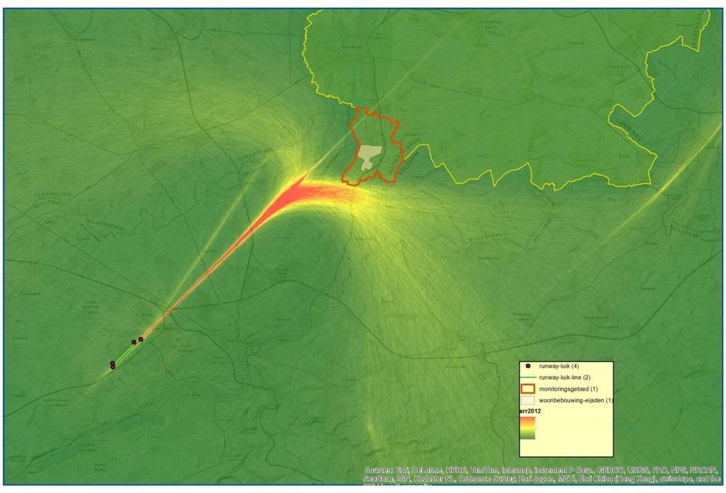 Monitoring: arrival jaar 2012 density map