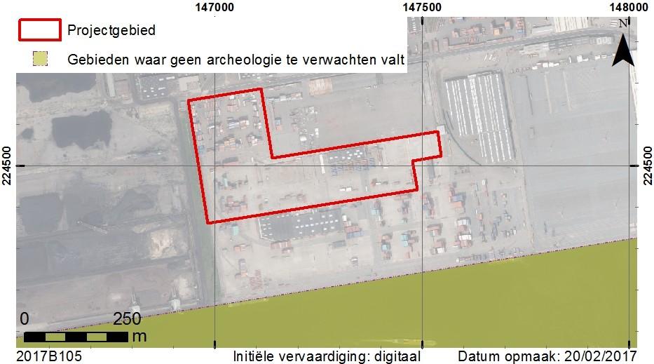 Fig. 4. Situering op de CAI (GDI-Vlaanderen 2017). 1.4. OMSCHRIJVING VAN DE ONDERZOEKSOPDRACHT 1.4.1. Vraagstelling De totale oppervlakte van het projectgebied bedraagt 101635,28 m², hierbij zal meer dan 5000 m² verstoord worden.