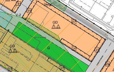 blz. 13 Uitsnede van de plankaart Buiksloterham, met de milieuzone ter plaatse van kavel 3 Aan de voorkant van de bouwkavels kan een tuin worden aangelegd.