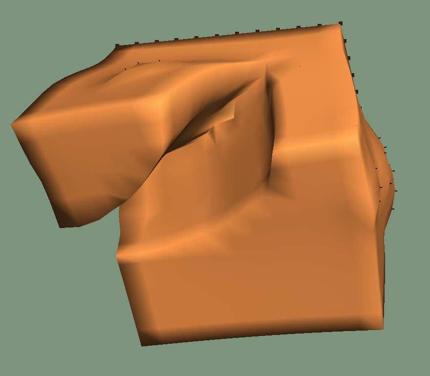 162 Samenvatting Figuur A.2: Een lineair elastisch object met een snede. Het object is aan de achterkant vastgezet, en wordt zijwaarts uitgerekt.
