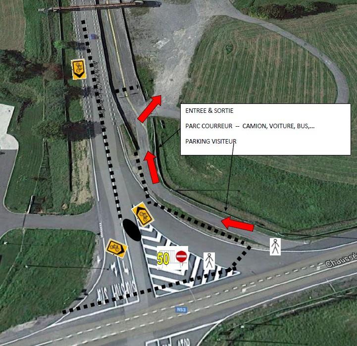 7. PARKINGS 7.1. Renners/Coureurs : Parking Circuit Chimay entrée via Chaussée de Mons/ingang via Bergensesteenweg Parking achter de controletoren/parking derrière la tour de contrôle 7.2.