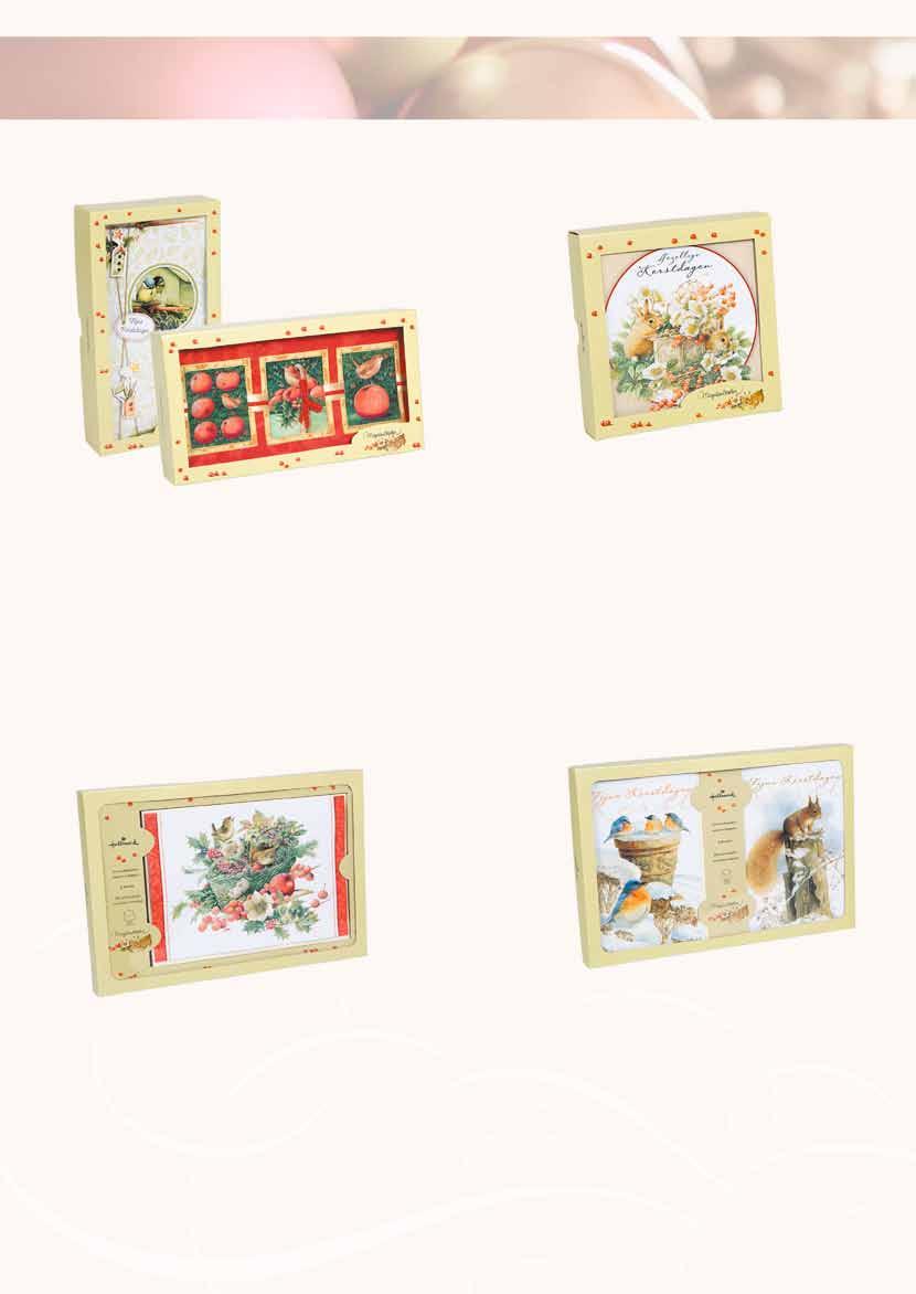 Marjolein Bastin ChristmasBoxes display Xmas Box Luxe Inhoud: 8 kaarten Kaartformaat: 120x230 mm 1 dessin 2 artikelen Square box Inhoud: 6 kaarten Kaartformaat: 145x145 mm 1