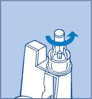 Plaats het grote buitenste naaldkapje weer op de naald en schroef de naald los (afbeelding E). Gooi de naald voorzichtig weg. Plaats de pendop terug op uw InnoLet ter bescherming tegen licht.