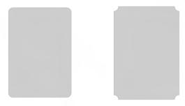 PAPIERTYPES Uw kaarten kunnen worden afgedrukt op 3 soorten papier: standaard papier (coated 1 zĳ de) glinsterend papier (sparkling papier) mat reliëf papier Bĳ