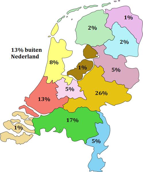 3. Publieksprofiel Figuur 2 Waar komen de deelnemers vandaan? Bron: cijfers www.4daagse.