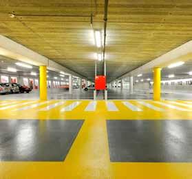 U KUNT HEEL EENVOUDIG UW EIGEN IDENTITEIT DOORVOEREN IN UW PARKEERGELEGENHEID Snel klaar De harsen van de Triflex producten harden snel uit. Handig bij renovaties van bestaande parkeergelegenheden.