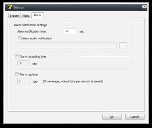 8. ALARM SETTINGS 8.1. Alarm management You can set alarms that will be activated by movements (motion) in front of the camera. Click on.