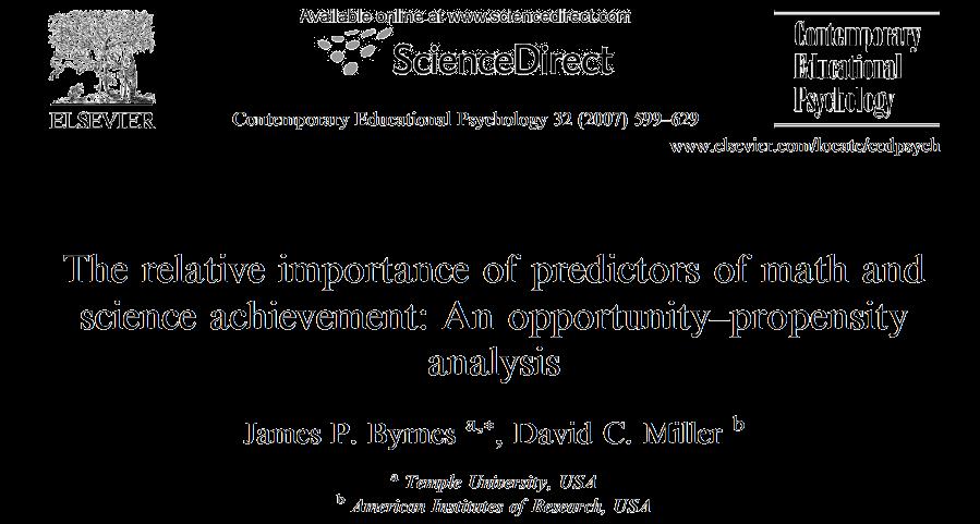 OPPORTUNITY-PROPENSITY MODEL (BYRNES & MILLER,