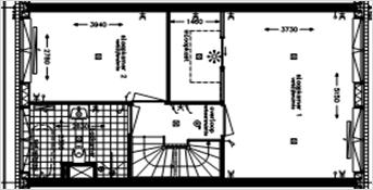 bij toepassing Woonsfeer Eerste verdieping zonder Woonsfeer Zilver Goud Platina vtwonen Hotelsuite 2 (tekening V-432a) - extra grote master bedroom - volwaardige ruimte voor walk-in closet met