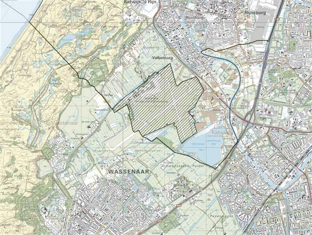 Beschrijving plangebied Het vliegkamp Valkenburg ligt ten noorden van de gemeente Wassenaar en ten zuiden van Katwijk. Het terrein is vanaf 99 tot 2006 in gebruik geweest als militair vliegveld.