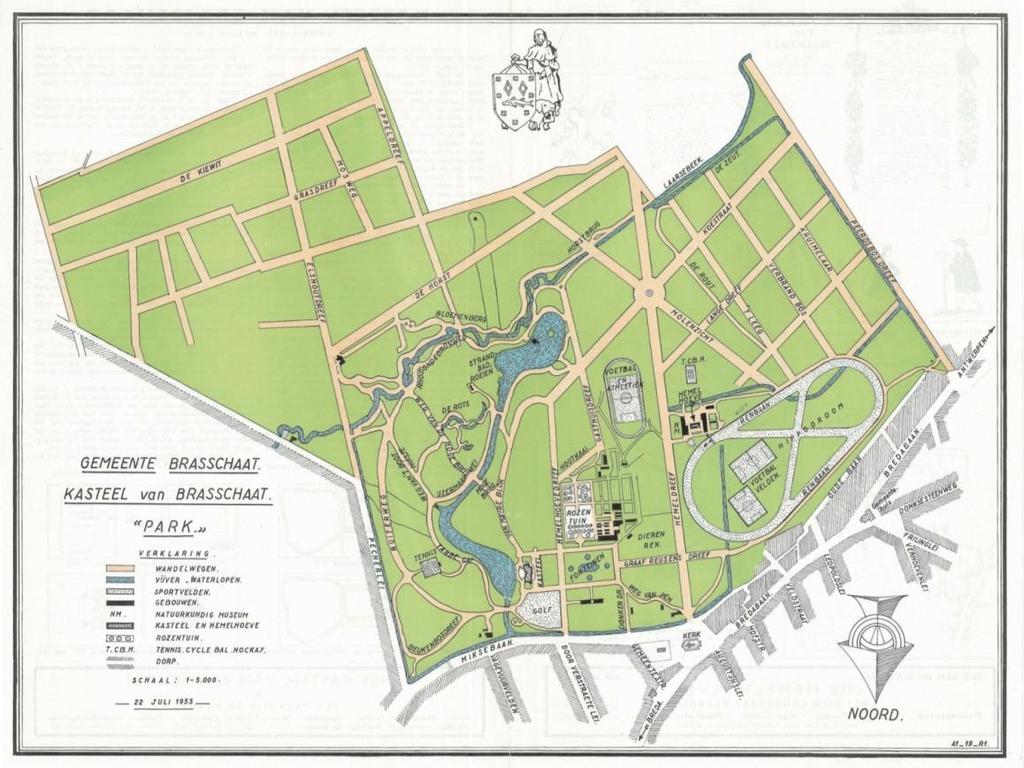 gemeentepark Brasschaat plan van 22 juli 1955 1950