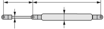 Gasfeder bei 20 C 259N Überprüfen Sie, ob Ihre Konstruktion für den ruck der Gasfeder geeignet ist. 2. estelgegevens Pagina 06.088.