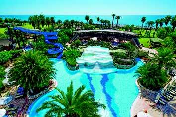 1 week AI v.a. 399 Hotel Limak Arcadia Golf Resort NNNNn (AYT139) LIGGING: Direct aan het strand (kiezels aan de waterlijn).