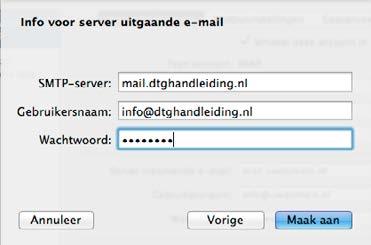 Vul bij gebruikersnaam het volledige e-mailadres in dat je van ons per e-mail hebt ontvangen (bijvoorbeeld: info@ dtghandleiding.nl). 15.