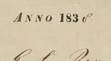 hoeft u niet te noteren. Kop: Anno 183 Voer het jaartal in: dus als een jaarnummer 8 is bijgeschreven, dan wordt de invoer: 1838. U voert alleen het jaartal in, zonder het gedrukte woord Anno.