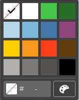 8 Apps beheren Kies een kleur in het standaard kleurenpalet. Stel een hexkleur in door 6 tekens te typen in het invoerveld #.