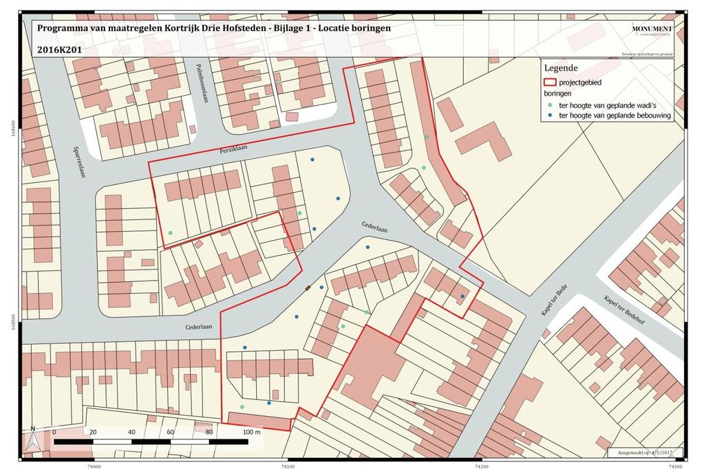 ARCHEOLOGIENOTA KORTRIJK DRIE HOFSTEDEN 4 Figuur 1: Het