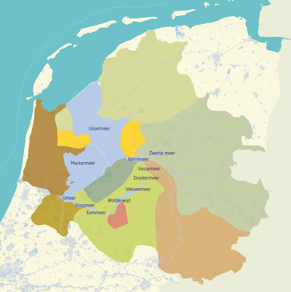 Figuur 4 Afwatering in het IJsselmeergebied IJsselmeer Veluwe-, Gooi- en Eemmeer 11 Wolderwijd Zwarte Meer Ketelmeer IJsselmeer