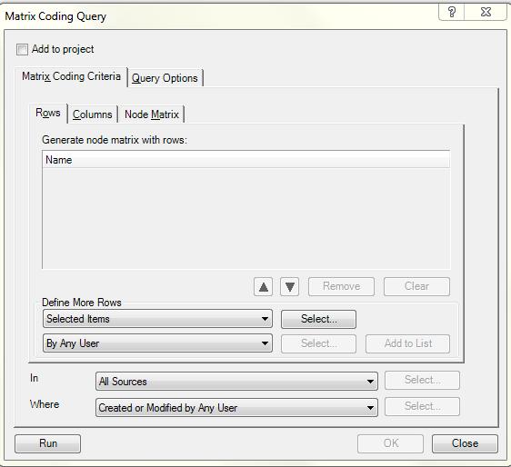 Matrix Coding Query Matrix Coding Query: vind een combinatie van items en geef ze weer in een tabel STAP 1: Query
