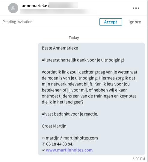 Maak een korte maar heldere tekst (eventueel tweetalig) op waarbij je de andere partij verzoekt om meer informatie omtrent de uitnodiging.