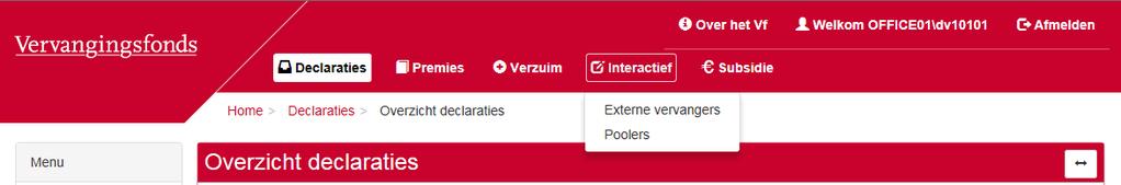 6.12 Proces indienen inzetverantwoording pooler declaratie Ingediende pooler declaratie voor een bepaalde maand Maandverwerking Plaatsing van de betreffende maand in overzicht poolers en start