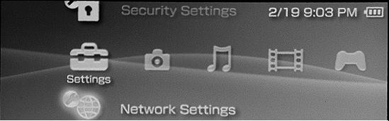 Voorbeeld 2: Verbinden met een gameconsole (bijvoorbeeld PSP) via WiFi 1. Schakel de WiFi functie op de PSP in. 2. Kies Instellingen (Settings) > Netwerkinstellingen (Network Settings). 3.