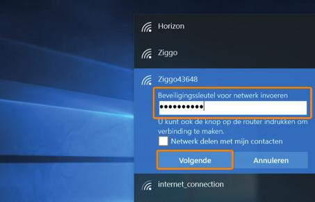 4 Vul het wifi-wachtwoord in.