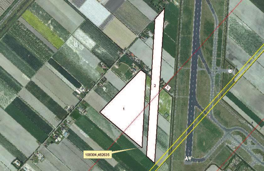 -60- Figuur 51: Topografische kaart met bevolkingsvlakken van nieuwbouwplannen Schiphol West.