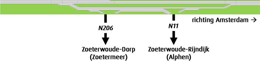 Tussen km 29,8 en de Stationsingel (gemeente Leiden, nabij km 32,6 op tracékaart 4) bestaat de wijziging uit de verbreding van de weg van 2x2 naar 2x3 rijstroken.