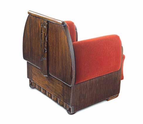 45 Hildo Krop, detail snijwerk van een van de twee fauteuils voor Huize de Geer, uitv. Meubelfabriek Monsieur, Steenwijk. Collectie R. van Leeuwen. 12.