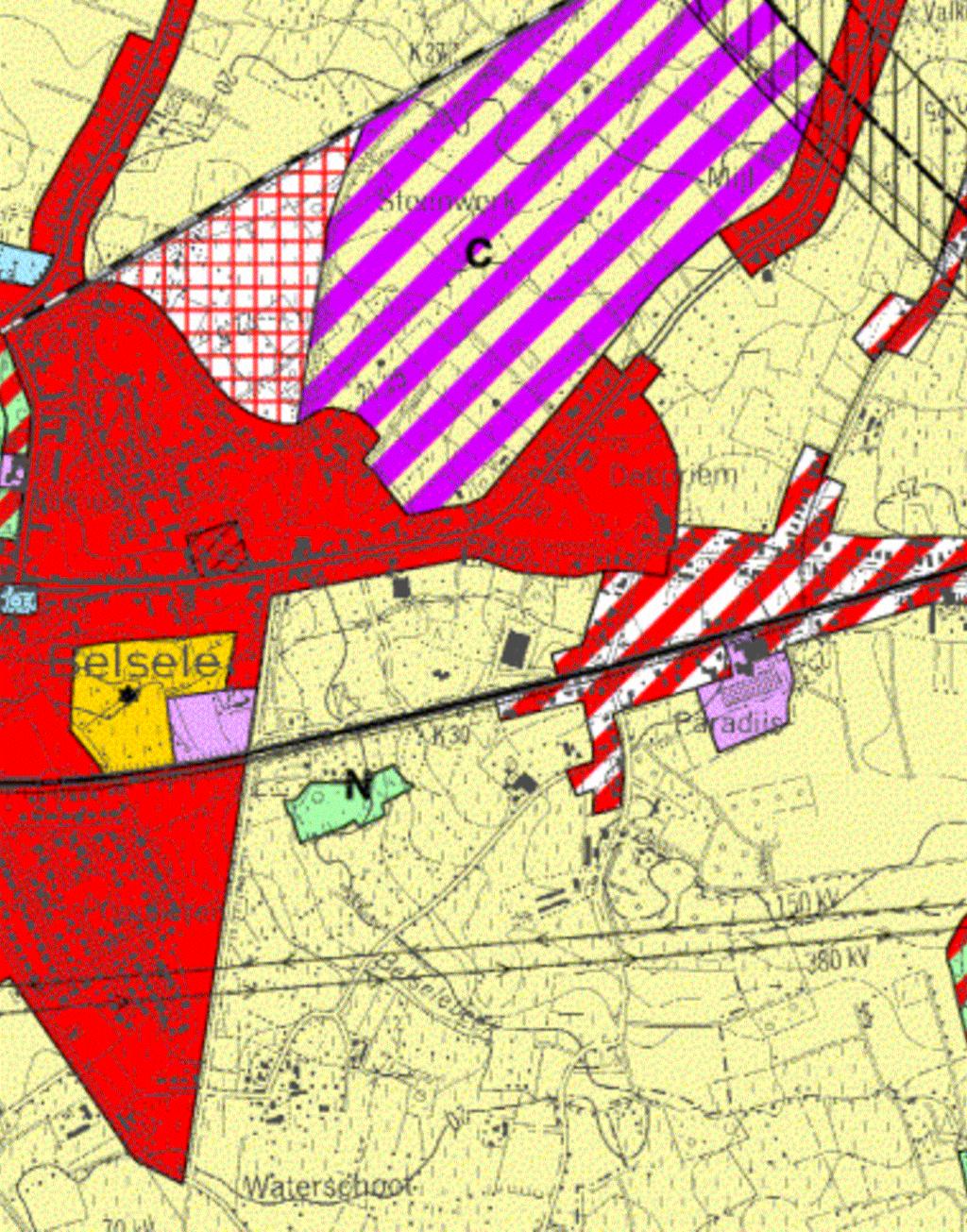 kaart 3: situering van het plangebied op het gewestplan Sint-Niklaas RUP Decofer Bron : gewestplan