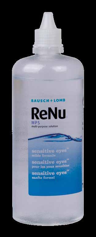 ReNu MPS Sensitive Eyes Alles in één vloeistof voor alle zachte contactlenzen inclusief silicone hydrogel Actieve bestanddelen DYMED