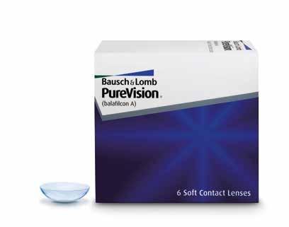 PureVision Sferische silicone hydrogel maandlens Balafilcon A Watergehalte 36% 8.6 mm 14.0 mm +6.