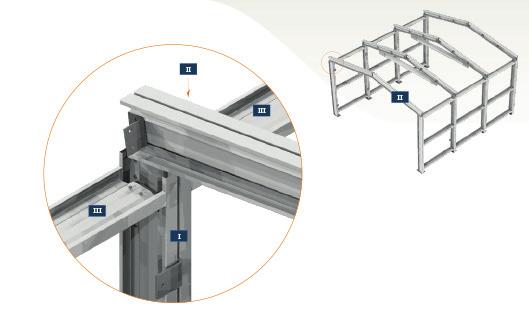 3.7 Trekbaren monteren aan de middelste liggers Een -profiel wordt op de verbindingstukken [6] gemonteerd met de opening naar boven. 3.