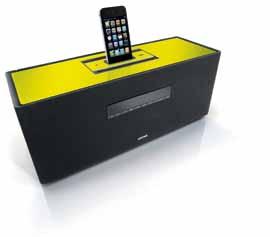 Inclusief: Dock voor ipod/iphone, cd-lade met Slot-in-mechaniek, FM-radio met RDS-herkenning en USB-aansluiting en nog veel meer. De Loewe SoundBox is er vanaf 499 euro!