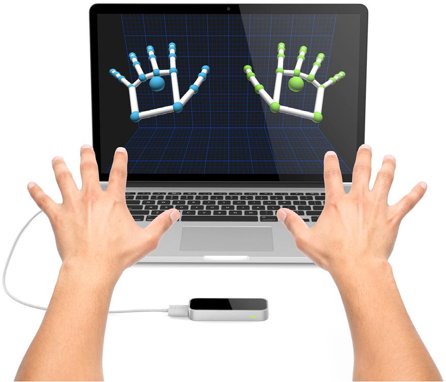 Afbeelding 19: Leap Motion. Leap Motion Hand- en vingertracking doormiddel van infrarood sensoren.