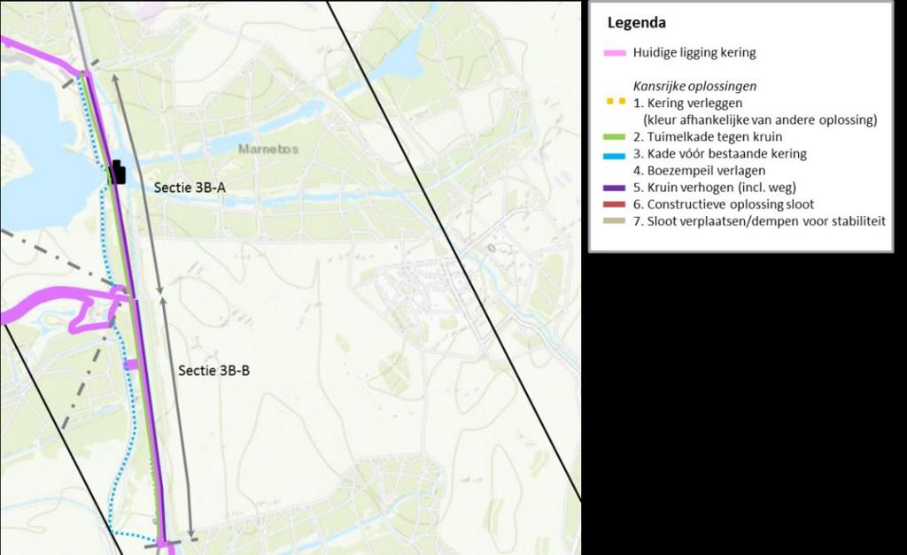 3.6 Deelgebied 3B: Ballastplaat De kering volgt vanaf de aansluiting van de Strandweg op de N361, de N361 naar het zuiden tot aan De Rug. De kering sluit hier aan op deelgebied 2 Zuideroog.